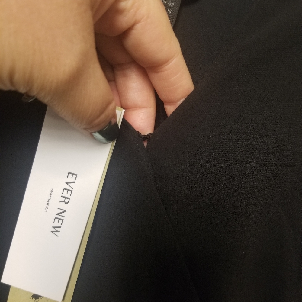 Ever New Pleated Black/Beige V-neckline with an Asymmetrical Hemline Dress s16 - Picture 9 of 12